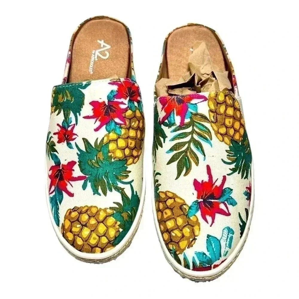 A2 by Aerosoles Women’s Flat Mules Natural Multi Colored Size 7 Brand New No Box - Picture 2 of 10